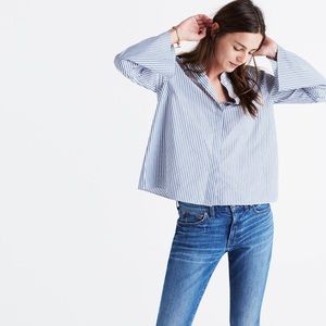 Madewell blue and white stripe button down